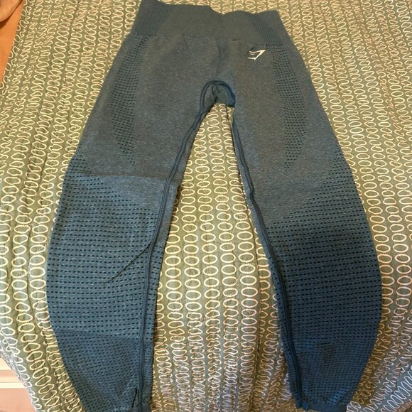 Gymshark Vital Seamless 2.0 Leggings Tahoe Teal Marl - Picture 4 of 5